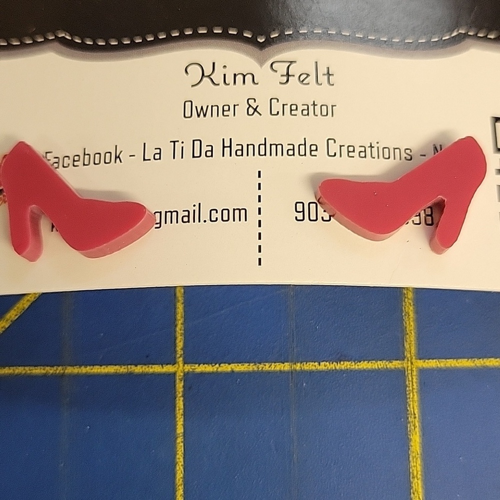 Barbie Pink Shoes 0.33" Resin Earrings